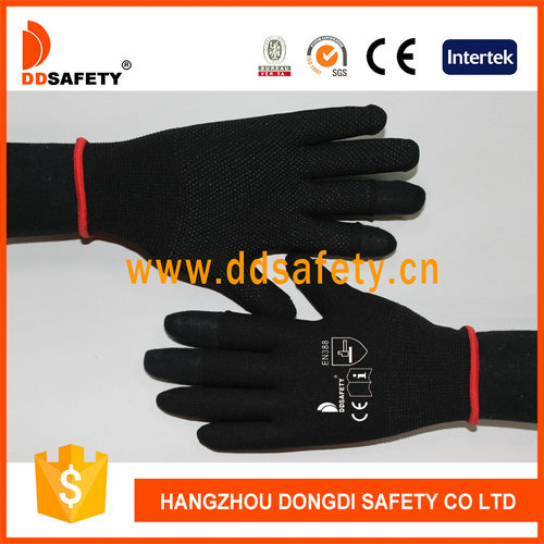 Seamless with PVC glove with half finger-DKP529